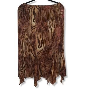 Brown Animal Print Skirt